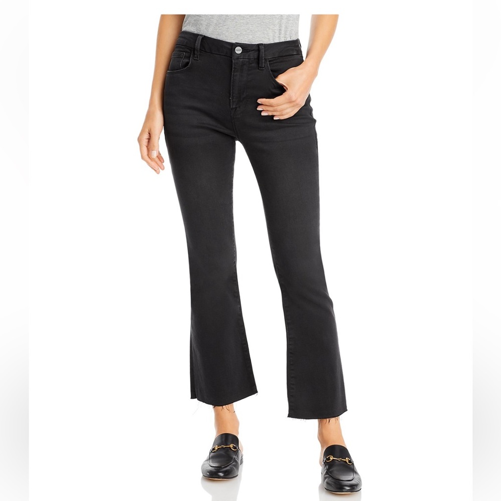 Frame Le Mid Rise Cropped Bootcut Jeans in Kerry